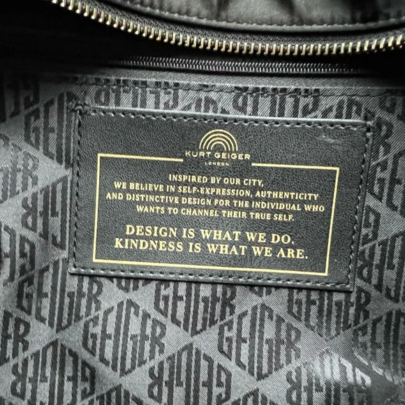 KURT GEIGER LONDON Black Quilted Recycled Shopper Bag Brass Eagle NWT - Picture 8 of 14